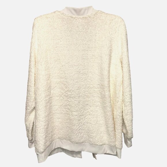 Lacey Chabert "Find the Joy" Ivory Marshmallow Chenille Open Front Cardigan XL - Picture 3 of 8